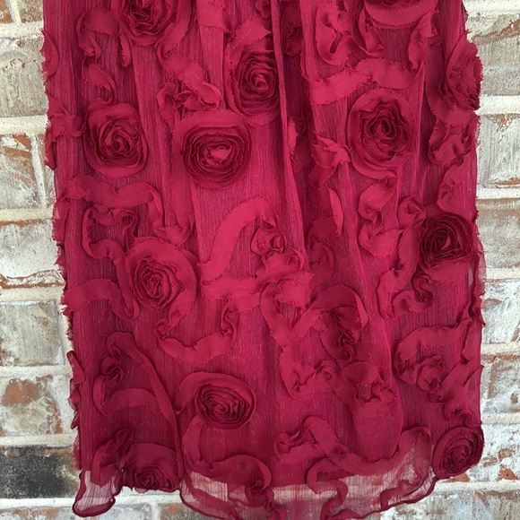 Enfocus Studio Wine one Shoulder Rosette Party Dress - Picture 7 of 10